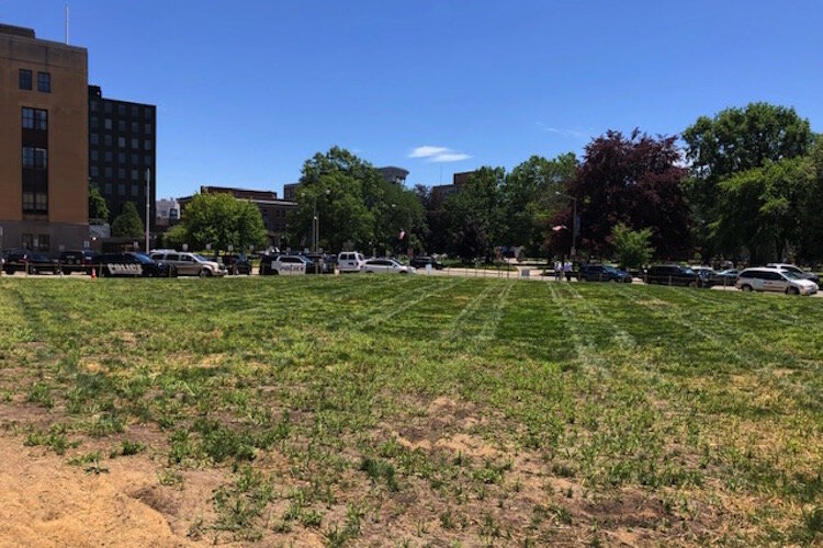 It’s not much more than an empty lot now, but by this time next year this space will be a natural playscape for children in downtown Kalamazoo.