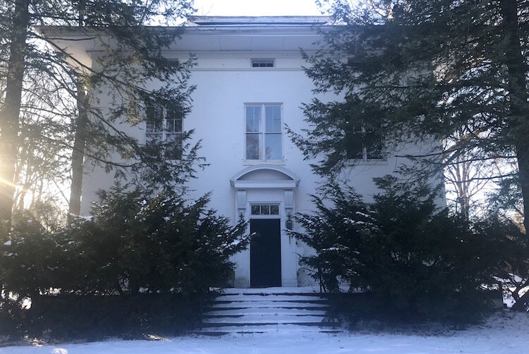 Although it seems less grand on a snowy winter afternoon, the Charles E. Stuart House, built in 1858 and located on a street of the same name, had posh features such as an observatory and six rooms on each floor.