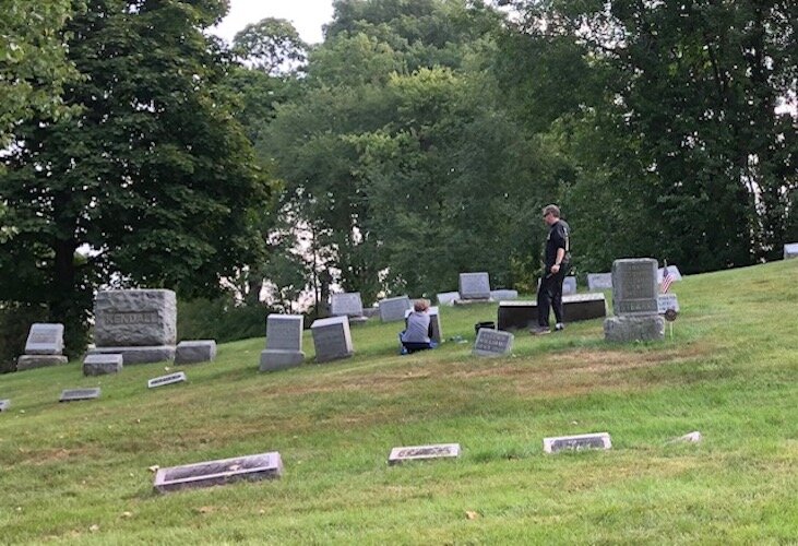 Volunteers were invited to wander and choose the gravestone they wished to clean.