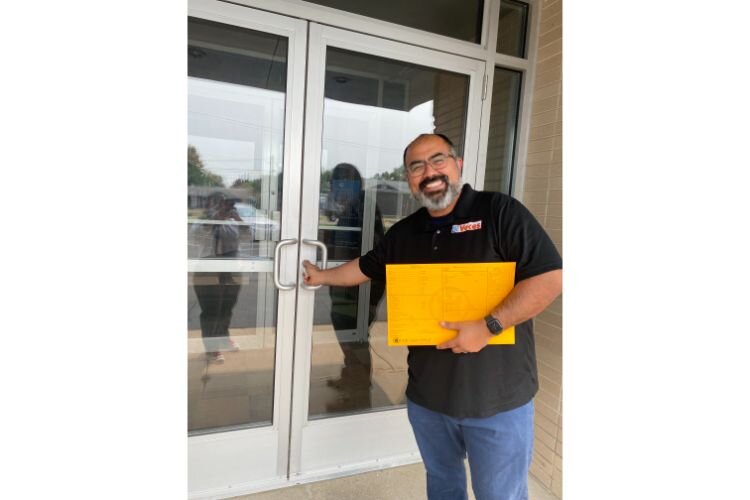 Jose Orozco, who serves as VOCES Co-Executive Director, alongside his wife, Belinda, at the new Nuestra Casa building.