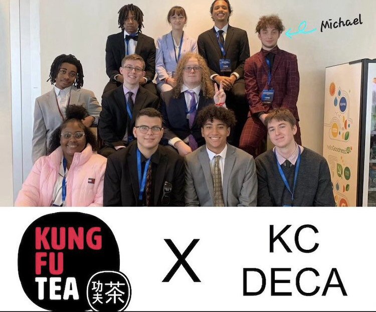 Group picture involving the gathering between Kung Fu Tea and KC DECA