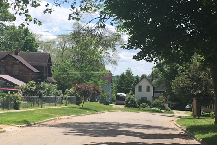 The Eastside has a combination of large, two-story houses and smaller box houses.