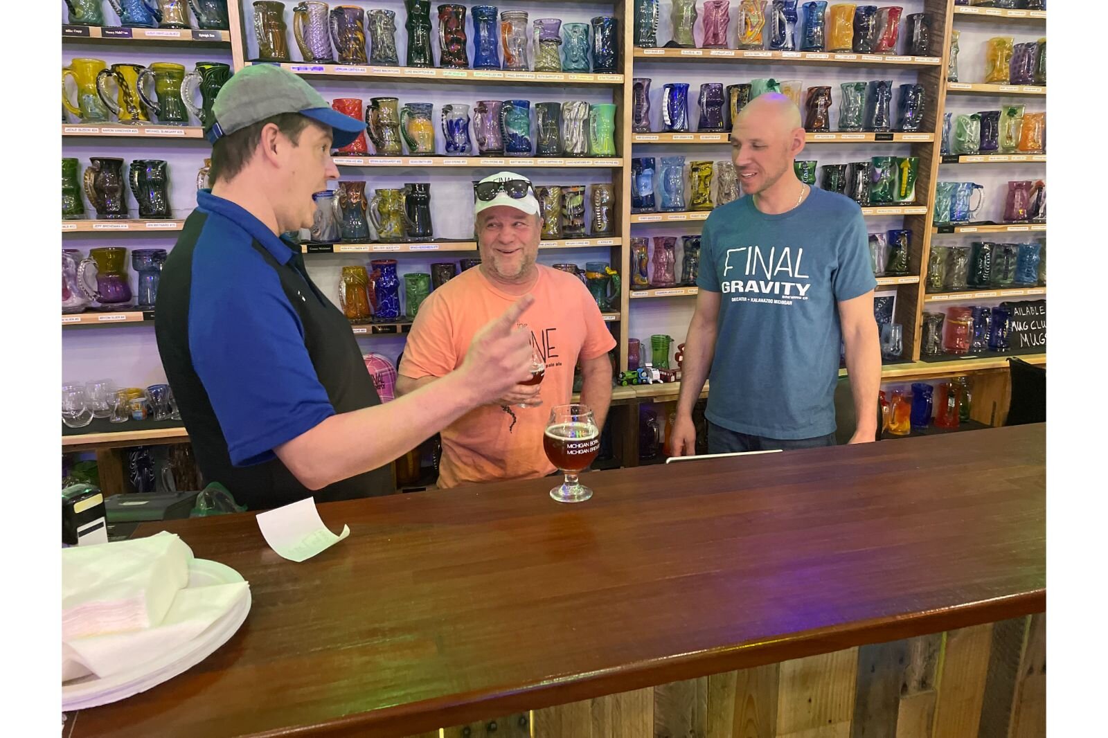 At Final Gravity, from left, are Kevin Holman, General Manager Final Gravity; Kevin Christensen, Owner and Master Brewer Final Gravity; and Brian Mc Donald Bartender and an aspiring brewer, enrolled in the KVCC brewing program. 