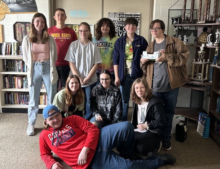 The Olivet High School forensics team practices for two hours a day after school during competition season.