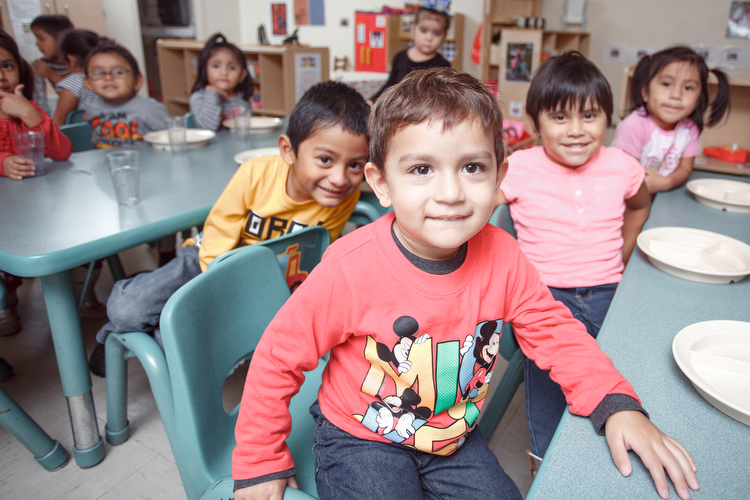 Ready for the lunchtime meal at the Migrant Head Start Program in Sparta. Photo by Autumn Johnson