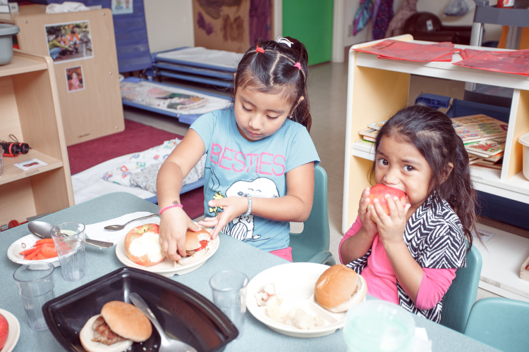 Enjoying lunch at the Head Start program in Sparta. Photo by Autumn Johnson