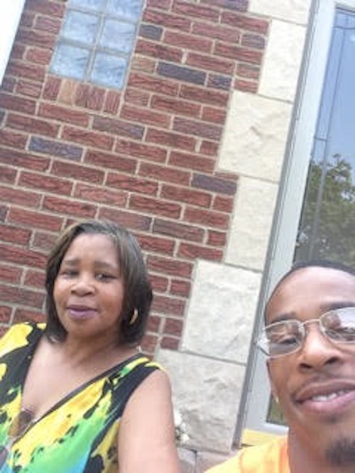 Donya Davis with his mother