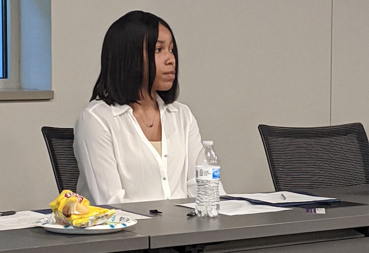 Jenasia Morris, organizer and leader of a group of young adults who met Wednesday, June 17, with members of the Battle Creek Police Department