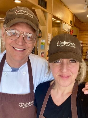 Jennifer Faketty, who is assuming ownership of gourmet chocolate shop Confections with Convictions from Dale Anderson, describes him as the most compassionate person she’s ever met.