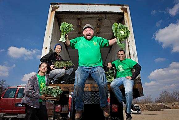 Jeremy Andrews and friends at Spout Urban Farms