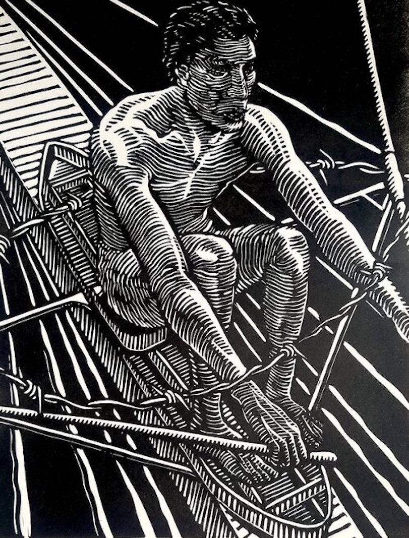 John McKaig is painter and printmaker who teaches at Bloomsburg University in Pennsylvania. He has exhibited work in group and solo exhibitions throughout the United States and internationally. Liberty Boat, Linoleum block print.
