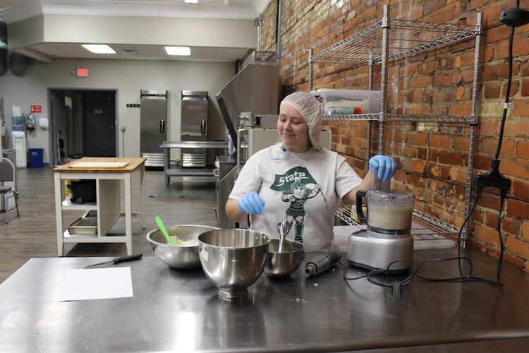JPG Food Technician Bailee Brown working in the laboratory