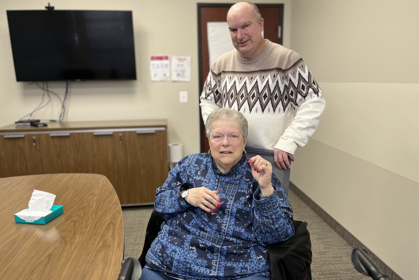 Judith Wright, a 76-year-old widow, lives with her 50-year-old son, Darrin Letzring, in Shelby Township, Michigan. 