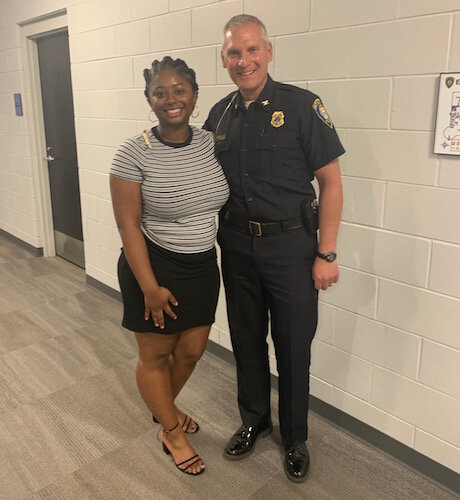 Khyrinn Herring and Police Chief Blocker after the meeting between young people and the police department.
