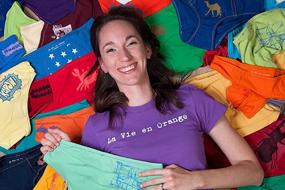 Kori Jock makes colorful undies.