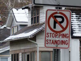 On the Ground Northside Parking Signs