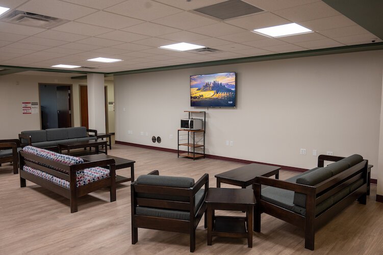 A group meeting room at Landmark Recovery in Battle Creek.