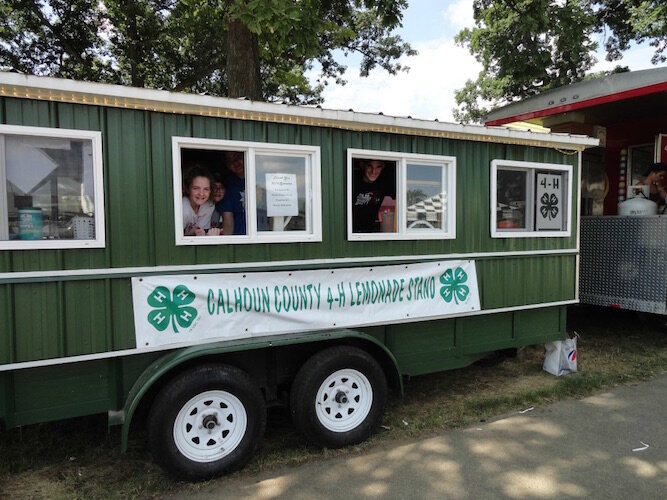 A lemonade stand offers a cool drink at the 4-H fair, which as been cancelled this year.