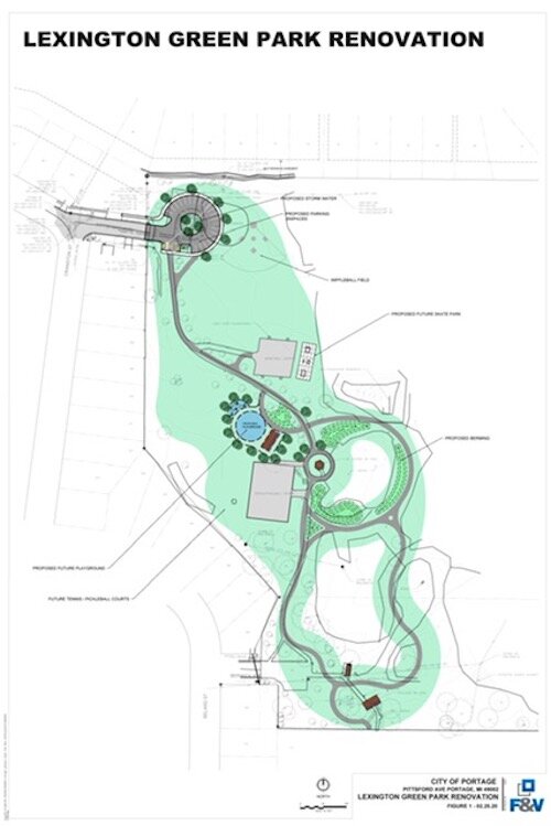 Plans for improments to Lexington Green Park in Portage.