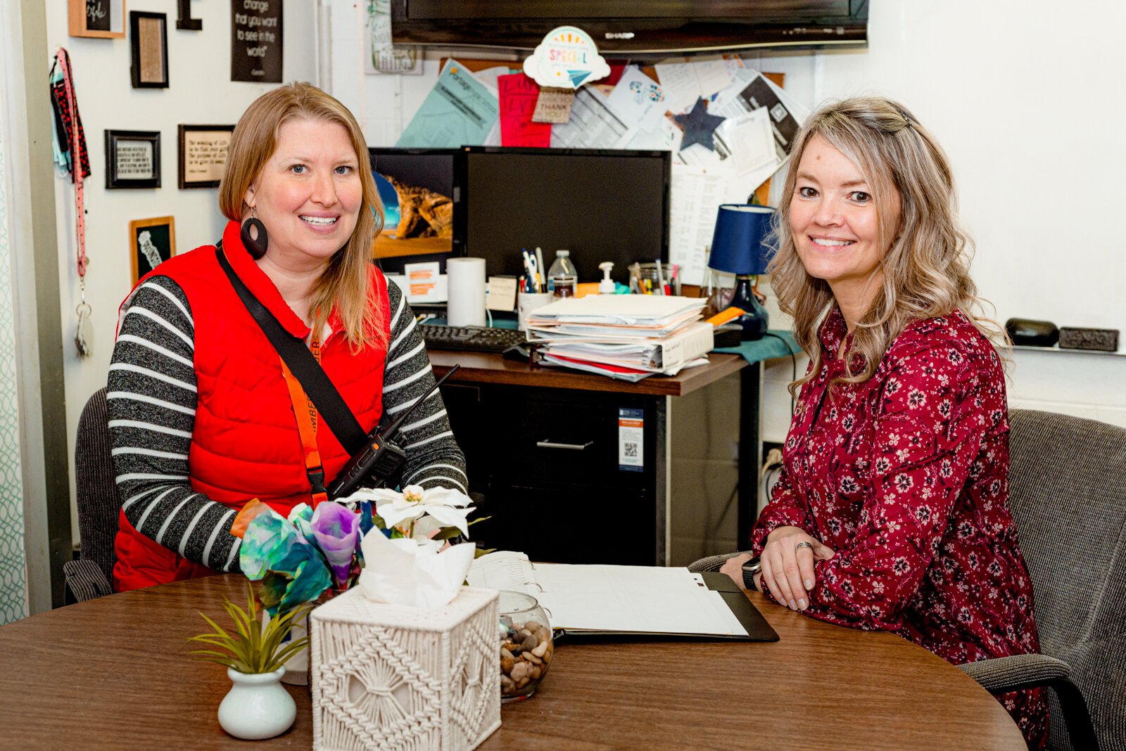 From left, Coordinator of Mental Health Initiatives Lindsay French, Engagement Specialist for Amberly Elementary and Marianne Joynt.