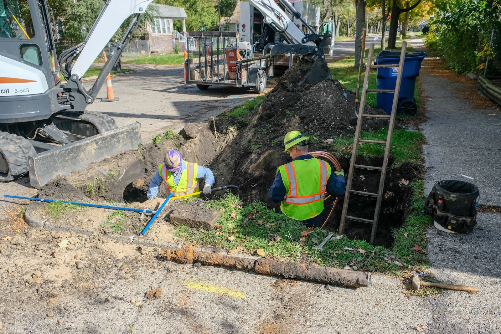 Work to replace lead water service lines has taken place in various parts of the city.