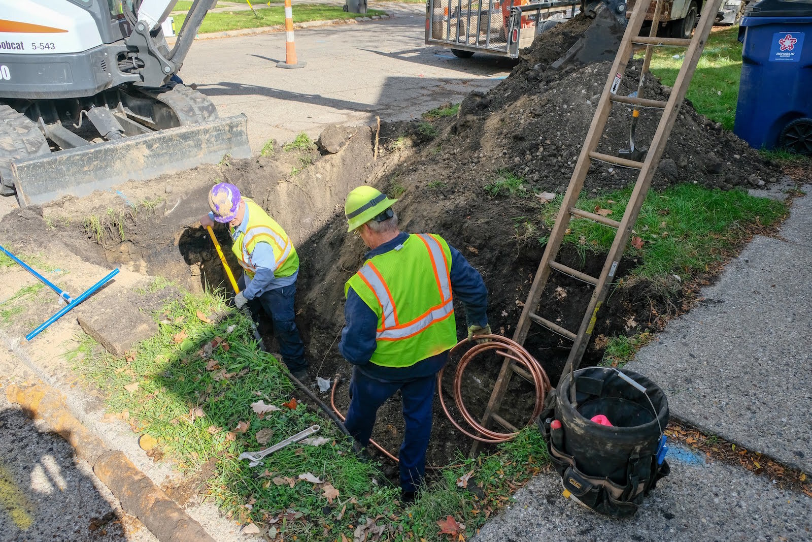 Work to replace lead water service lines has taken place in various parts of the city.