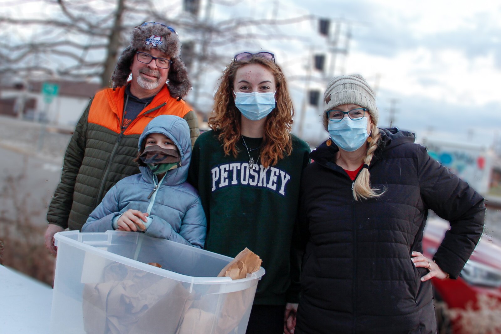 The Johnsons have been joining meal train efforts since December 2020 that have been happening weekly and sometimes more than once a week. They are, from left, Bill Johnson,  Delaney Johnson, Ella Johnson, and Lisa Johnson. 