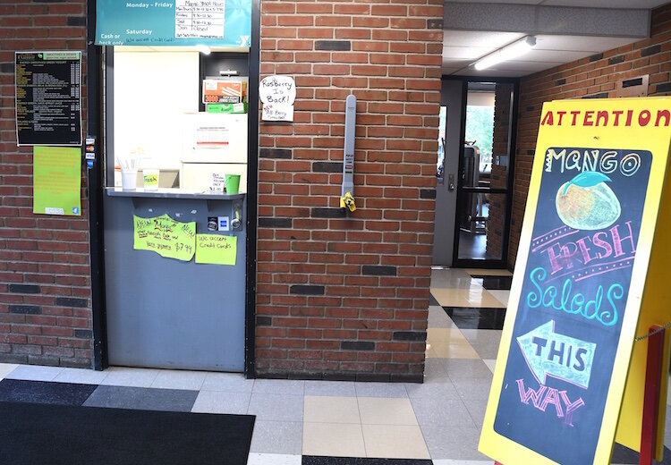 Mango Healthy Fruit and Food store front at the YMCA.