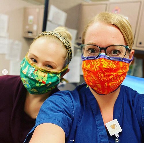 M4 Nicole Fledderman made more than 170 fabric masks for front-line healthcare workers. Thirty of the masks went to providers at WMed Health's Adolescent and Pediatric Medicine clinic.