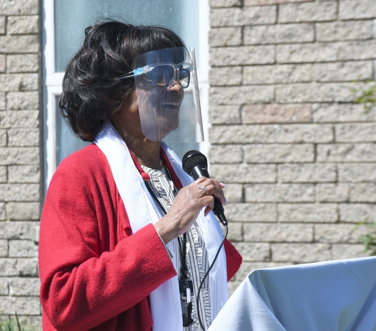 Pastor Geraldine Richardson of Maranatha Church of God gave the invocation on May 8.