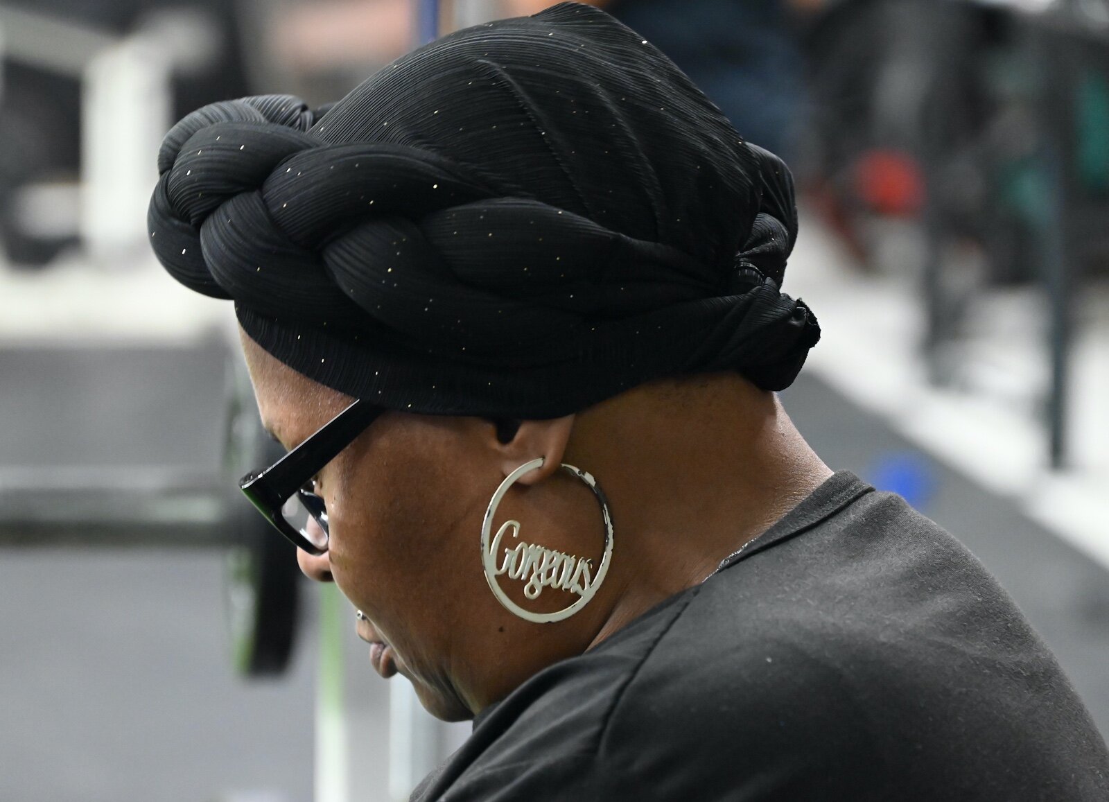 Annie Lawrence bows down in prayer during the “Mother & Daughter” Boxing Expo.