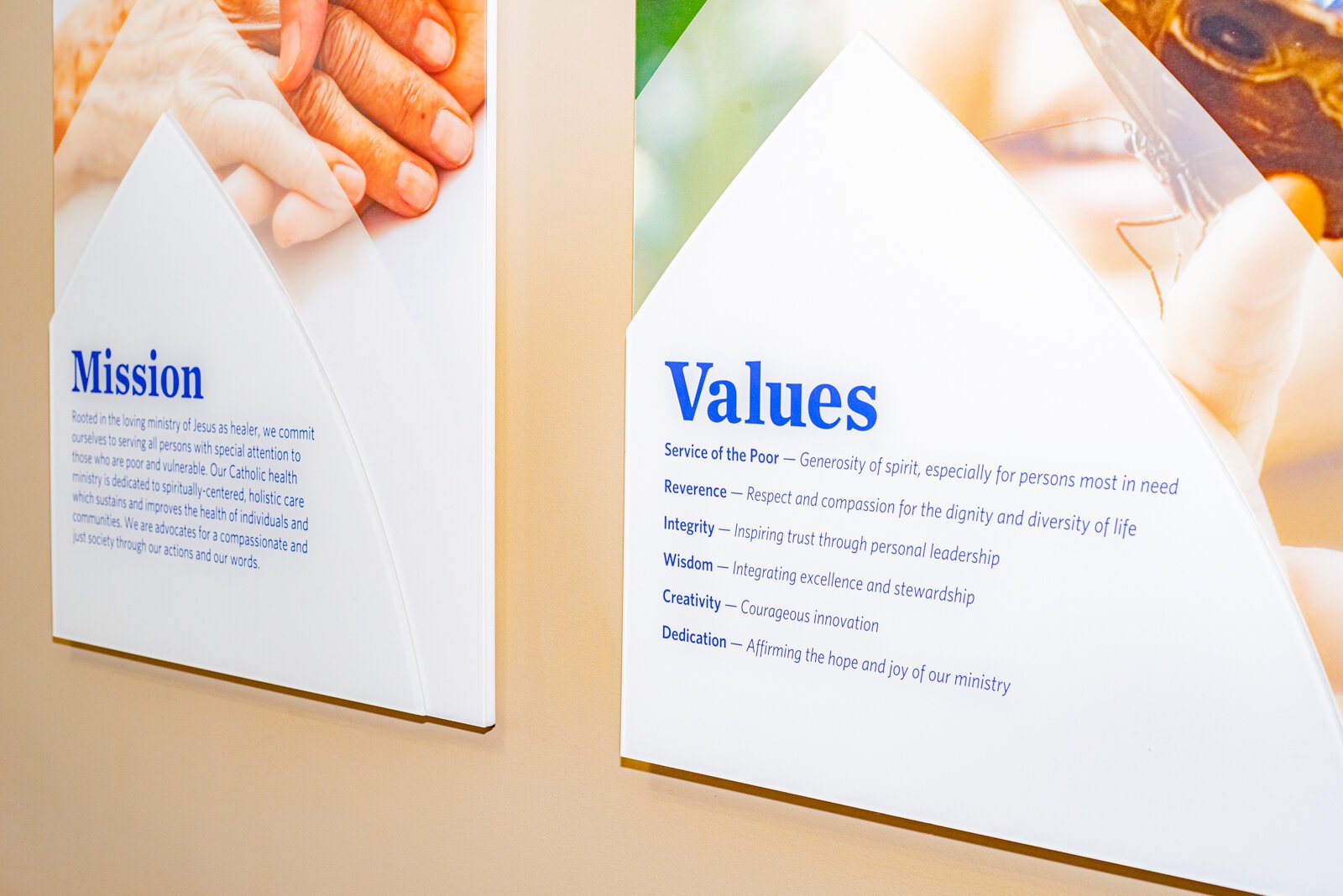 The mission and values on display at  Ascension Borgess-Pipp Hospital. 