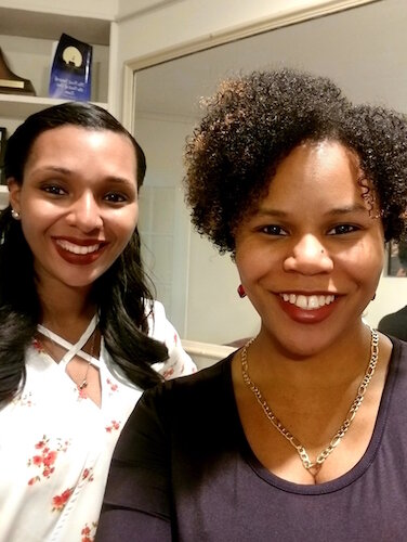 Stepanie Freeman, left, and Rickeshia Williams together founded Milk Like Mine to help women of color with their lactation questions. 