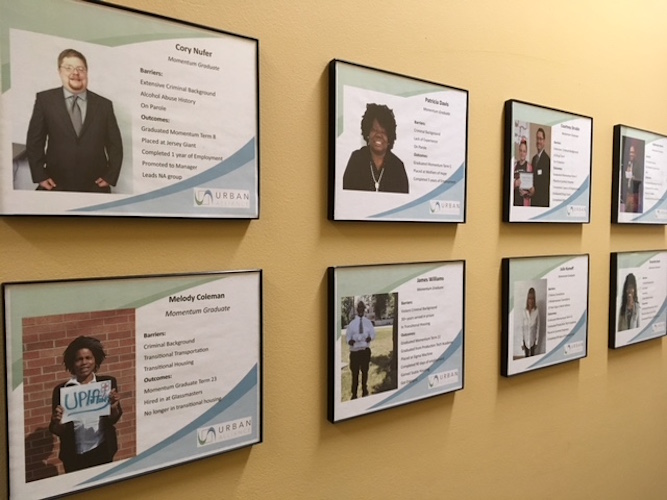 Graduates of Urban Alliances's highly-successful Momentum Urban Employment Initiative line the halls at the Momentum's offices at the Douglass Community Association, home of the new Financial Opportunity Collaborative