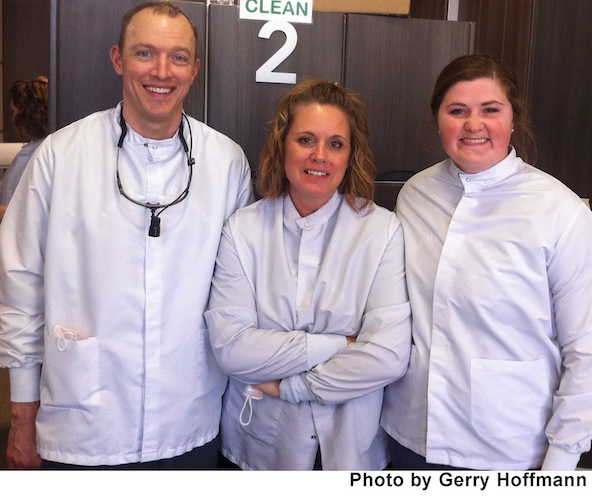 Kevin Morse, Kristy Santek, Riley Kitzmiller, of Kalamazoo Oral Surgery were among the many volunteers who helped provide free dental care.