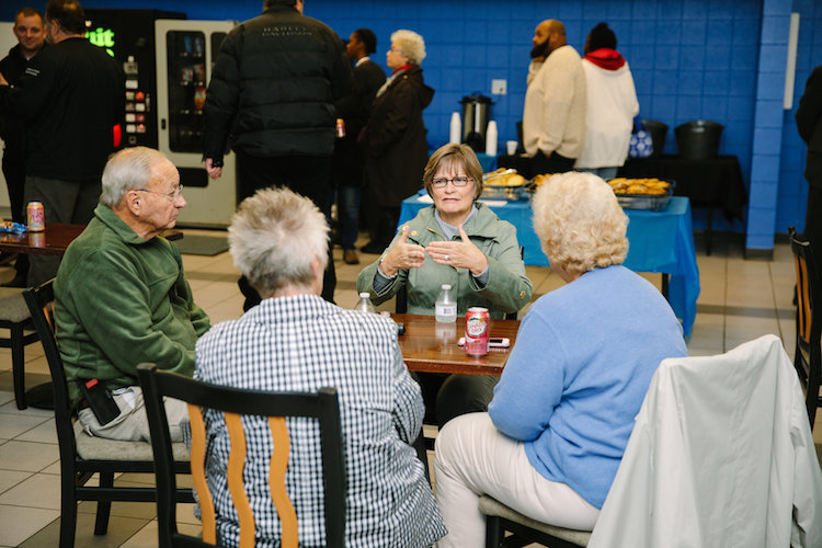 Open house visitors at the Urban Alliance Tech Center