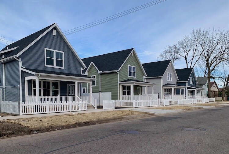 Four single-family homes now stand in the 400-block of West Ransom Street on parcels that were previously undeveloped.