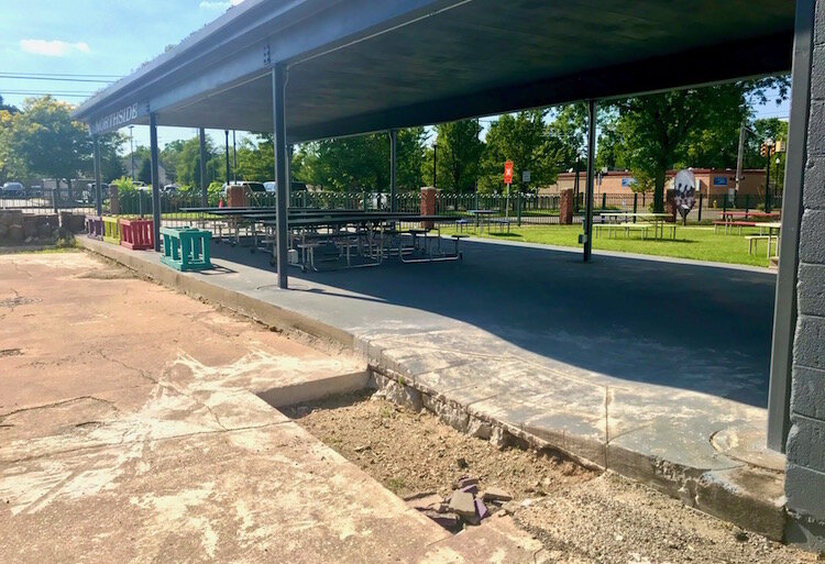 Students in the construction trades program are also working to install a small ramp to allow wheelchair access to the pavilion just north of the NACD offices.