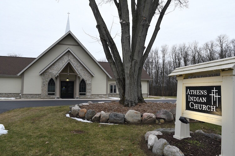 The American Indian Church building on the Pine Creek Indian Reservation.