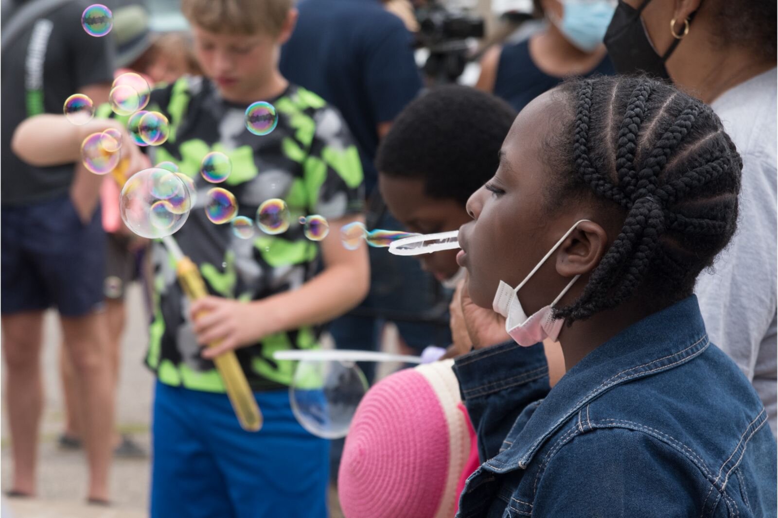 Bubbles helped create a festival atmosphere.