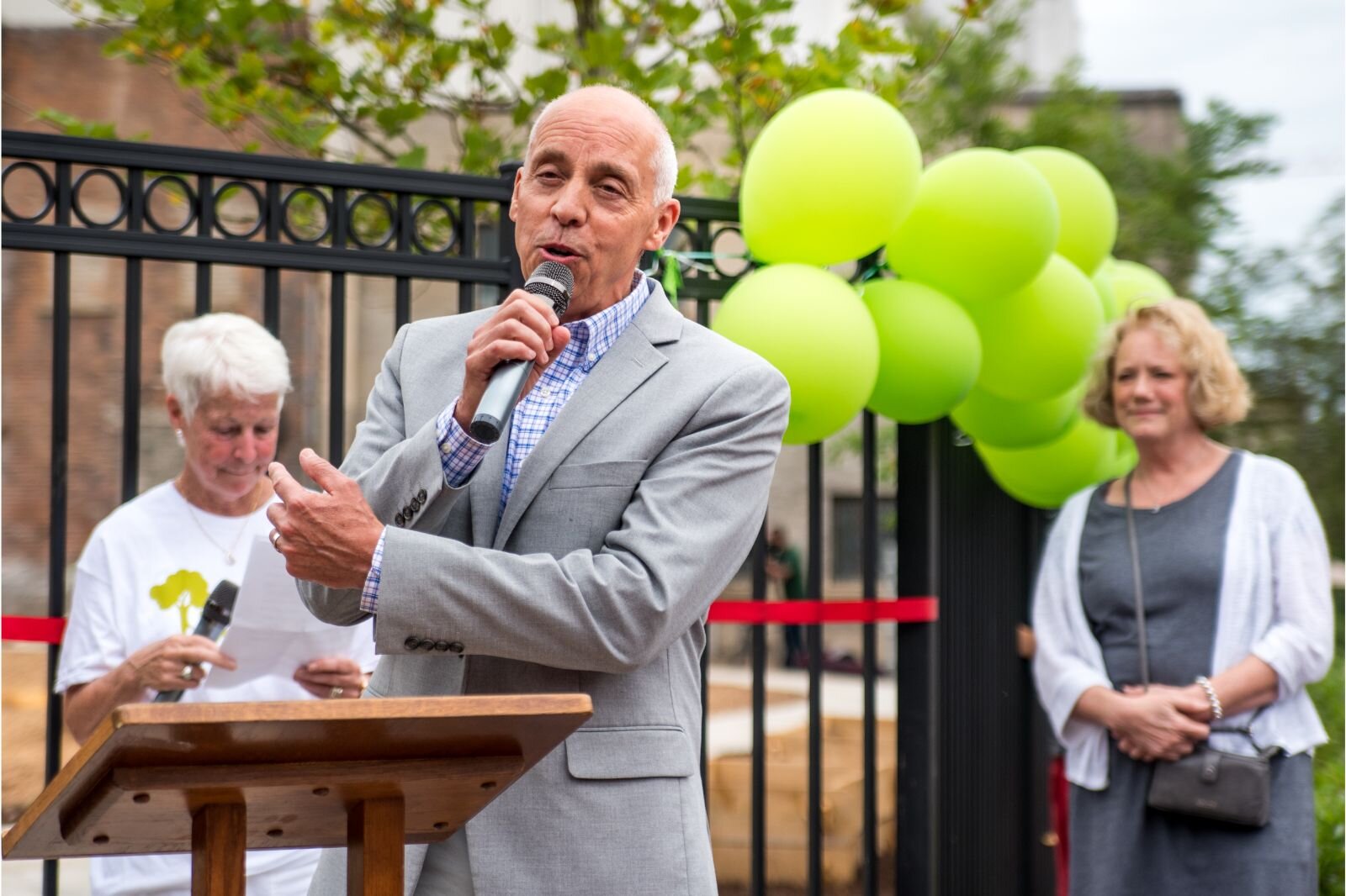 Kalamazoo David Anderson talks about the opening of  Children’s Nature Playscape at Bronson Park. 