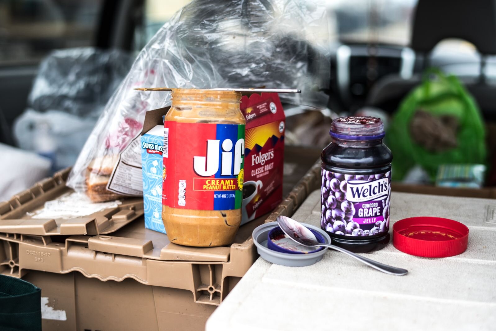 Jan van Schaik regularly parks his car in the north-east area of downtown Kalamazoo, to give food to people without shelter.