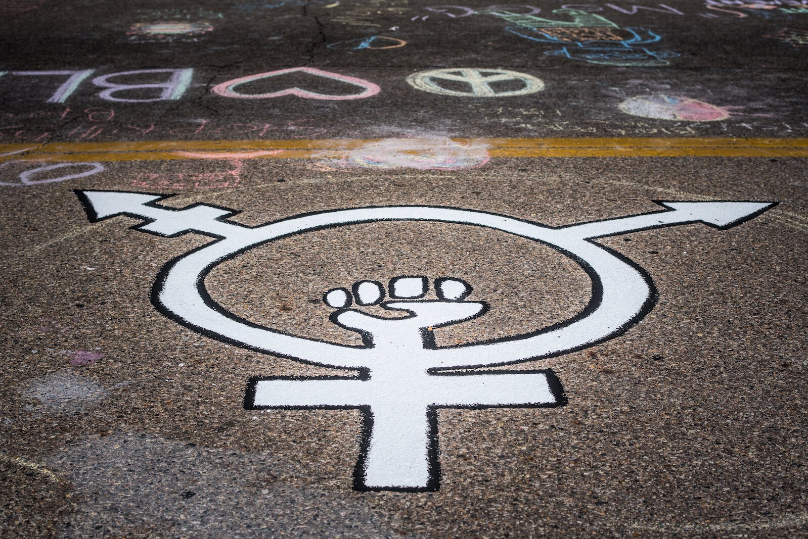 A part of  the Black Lives Matter mural on Rose Street, between Lovell and South streets painted on Friday afternoon.