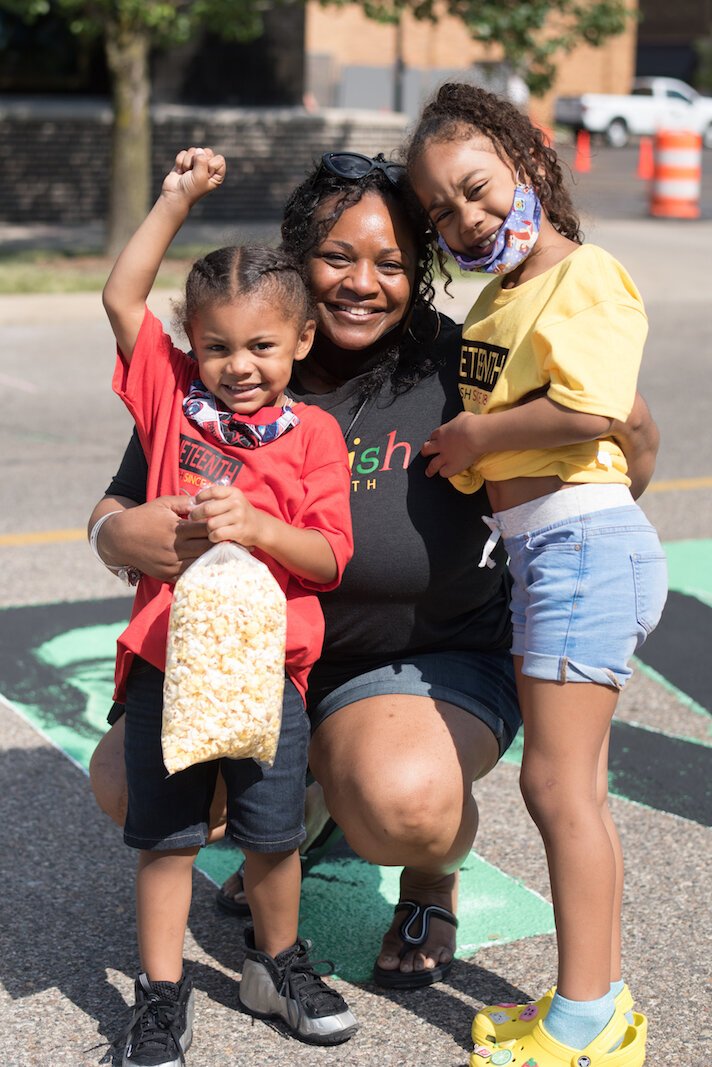 Deveta Gardner with her great-nephew Dorian, 4, and her great-niece Zamaree, 6. 