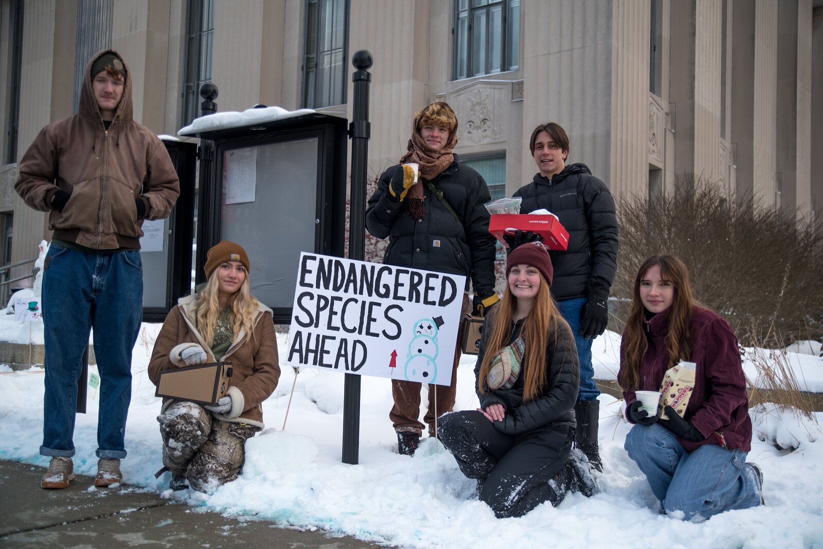 The group was primarily composed of high school students from Kalamazoo Central and Mattawan High Schools.