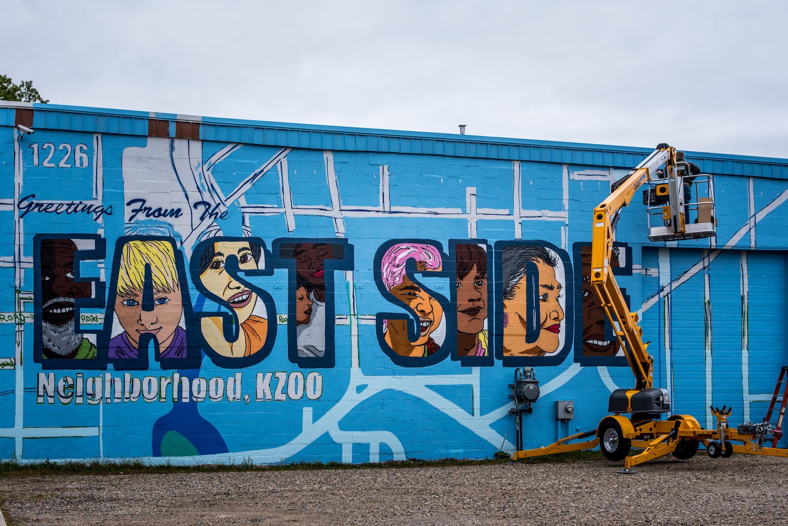 There's been a lot of good energy and reactions while Patrick Hershberger has been working on the mural they report.