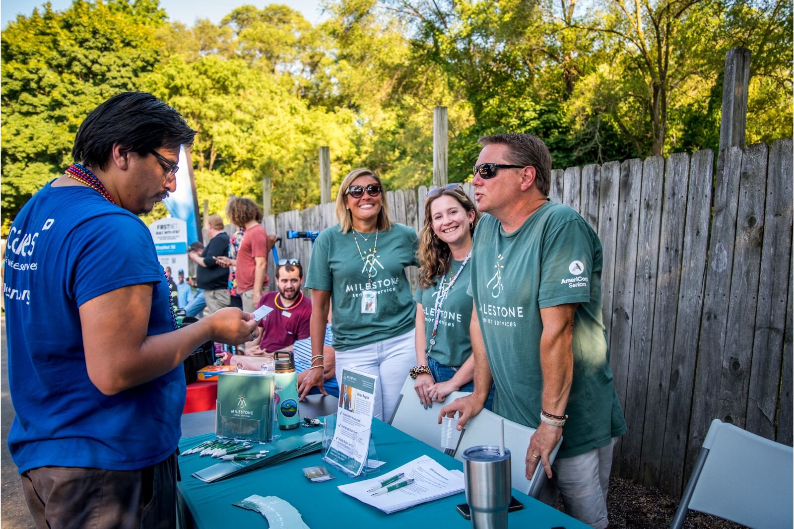 At the Edison Neighborhood Celebration of National Night Out 2022 Milestone Senior Services were there to explain their resources. Photo by Fran Dwight.