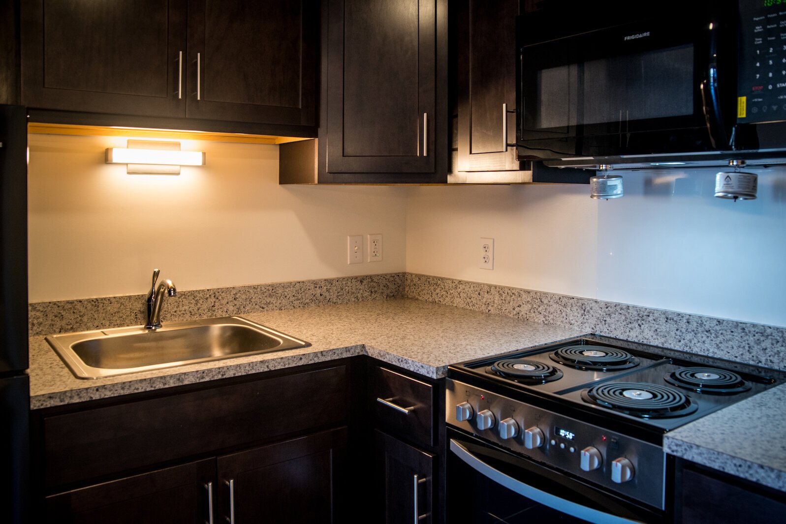 Kitchen areas were added in the 60 rooms at LodgeHouse, a conversation from the former Knights Inn Motel.