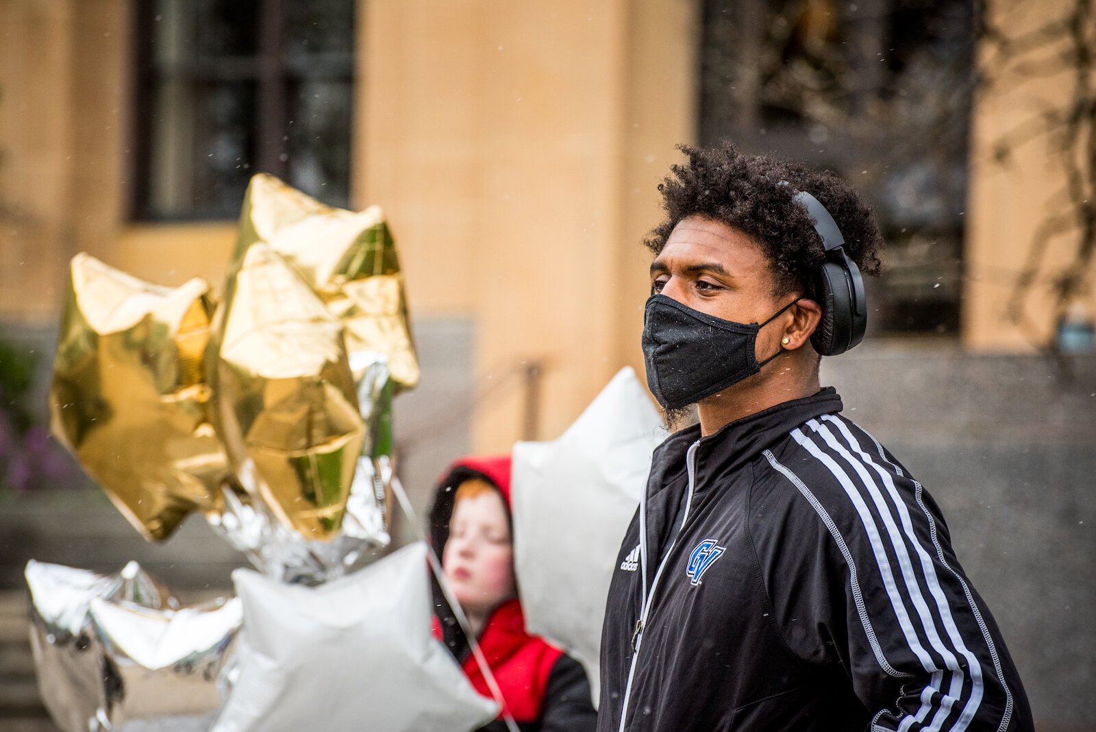 Despite the balloons, there was not a lot of celebrating going on in downtown Kalamazoo after guilty verdicts were announced in the Derek Chauvin trial.