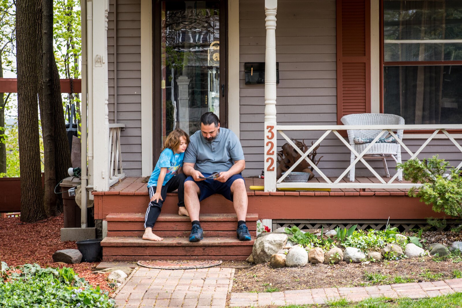 Porch sitting in the West Douglas neighborhood.